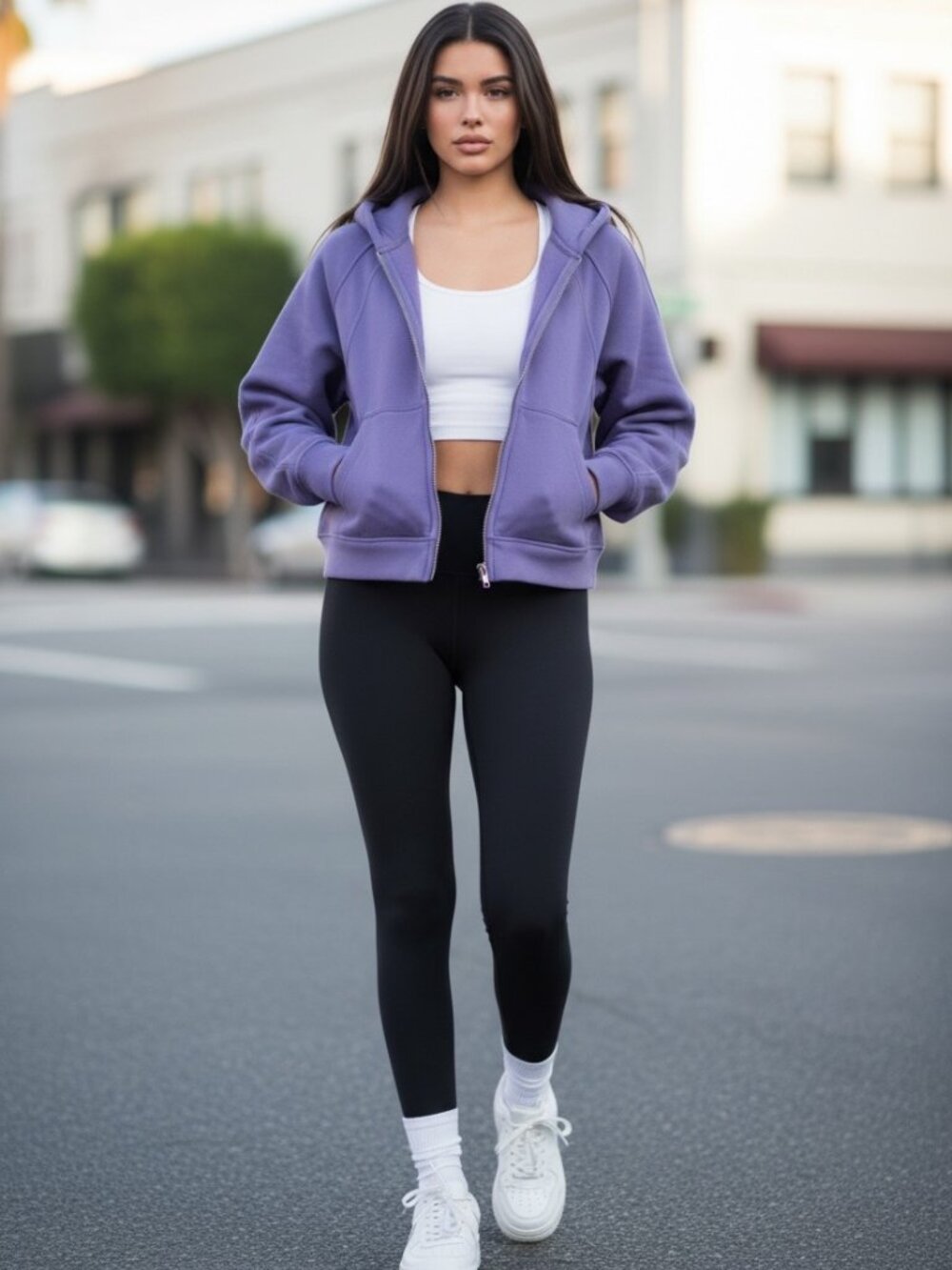 Lululemon Scuba Oversized Full-Zip Hoodie Purple Size XS/S Thumbholes Cozy Fleec